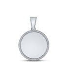 10kt White Gold Men's Round Diamond Memory Circle Charm Pendant 5/8 Cttw - A Timeless Statement of Elegance - Splendid Jewellery