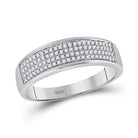 10kt White Gold Men's Round Diamond Pave Band Ring - Exquisite Brilliance - Splendid Jewellery