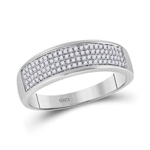 Load image into Gallery viewer, 10kt White Gold Men's Round Diamond Pave Band Ring - Exquisite Brilliance - Splendid Jewellery