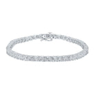 10kt White Gold Men's Round Diamond Single Row Link Bracelet 3 Cttw | Splendid Jewellery - Splendid Jewellery