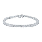10kt White Gold Men's Round Diamond Single Row Link Bracelet 3 Cttw | Splendid Jewellery - Splendid Jewellery
