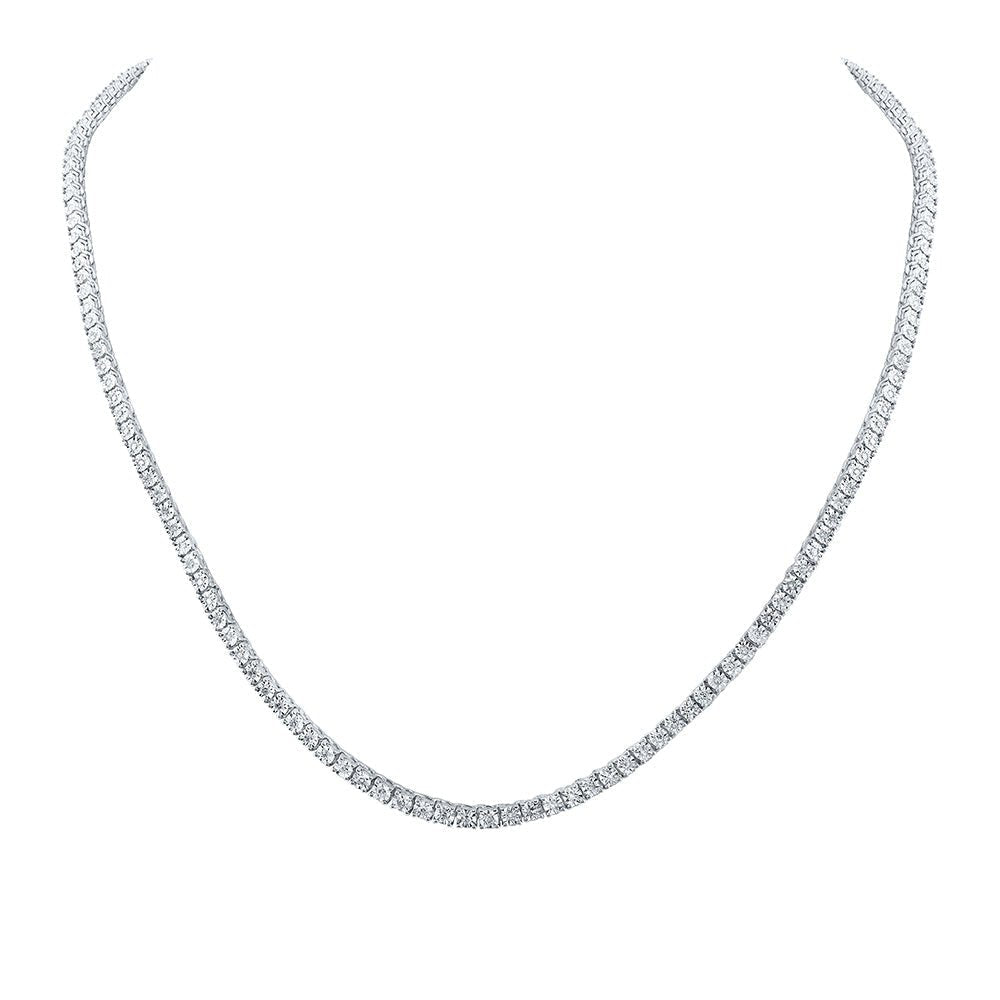 10kt White Gold Men's Round Diamond Single Row Link Chain Necklace - 1 - 1/4 Cttw - Splendid Jewellery