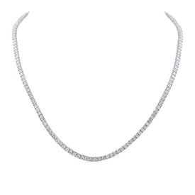 10kt White Gold Men's Round Diamond Single Row Link Chain Necklace - 1 - 1/4 Cttw - Splendid Jewellery