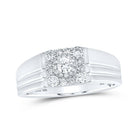 10kt White Gold Men's Round Diamond Solitaire Band Ring - A Dazzling Statement of Masculine Elegance - Splendid Jewellery