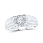 10kt White Gold Men's Round Diamond Solitaire Band Ring - A Dazzling Statement of Masculine Elegance - Splendid Jewellery