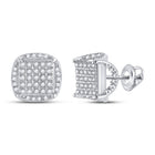 10kt White Gold Men's Round Diamond Square Stud Earrings 1/3 Cttw | Sophisticated Brilliance - Splendid Jewellery