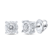 Load image into Gallery viewer, 10kt White Gold Men's Round Diamond Stud Earrings - Dazzling Brilliance - Splendid Jewellery