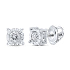 10kt White Gold Men's Round Diamond Stud Earrings - Dazzling Brilliance - Splendid Jewellery