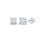 10kt White Gold Men's Round Diamond Stud Earrings - Dazzling Elegance - Splendid Jewellery