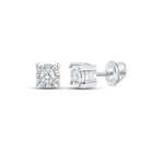 10kt White Gold Men's Round Diamond Stud Earrings - Elegant Sparkle for Him - Splendid Jewellery