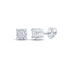 Load image into Gallery viewer, 10kt White Gold Men's Round Diamond Stud Earrings - Elegant Sparkle for Him - Splendid Jewellery