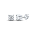 10kt White Gold Men's Round Diamond Stud Earrings - Elegant Sparkle for Him - Splendid Jewellery
