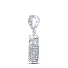 Load image into Gallery viewer, 10kt White Gold Men's Round Diamond Urn Cylinder Charm Pendant - 1 Cttw | Splendid Jewellery - Splendid Jewellery