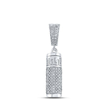 Load image into Gallery viewer, 10kt White Gold Men's Round Diamond Urn Cylinder Charm Pendant - 1 Cttw | Splendid Jewellery - Splendid Jewellery