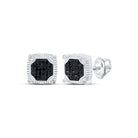 10kt White Gold Men's Square Black Diamond Earrings - 1/3 Cttw | Splendid Jewellery - Splendid Jewellery