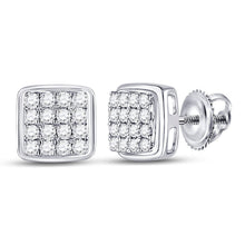 Load image into Gallery viewer, 10kt White Gold Men's Square Diamond Earrings - 1/3 Cttw | Exquisite Jewellery - Splendid Jewellery
