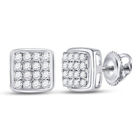 10kt White Gold Men's Square Diamond Earrings - 1/3 Cttw | Exquisite Jewellery - Splendid Jewellery