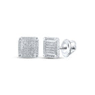 10kt White Gold Men's Square Diamond Earrings - 1/4 Cttw | Exquisite Jewellery - Splendid Jewellery