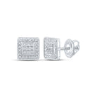 10kt White Gold Men's Square Diamond Earrings - 1/6 Cttw: A Dazzling Addition to Your Collection - Splendid Jewellery