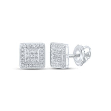 Load image into Gallery viewer, 10kt White Gold Men's Square Diamond Earrings - 1/6 Cttw: A Dazzling Addition to Your Collection - Splendid Jewellery