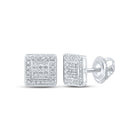 10kt White Gold Men's Square Diamond Earrings - 1/6 Cttw: A Dazzling Addition to Your Collection - Splendid Jewellery