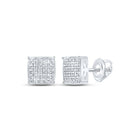 10kt White Gold Men's Square Diamond Earrings - 1/8 Cttw - Splendid Jewellery - Splendid Jewellery
