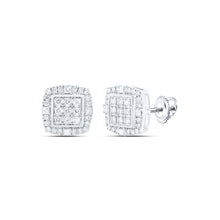 Load image into Gallery viewer, 10kt White Gold Men's Square Diamond Earrings - Captivating 1 - 1/2 Cttw Sparklers by Splendid Jewellery - Splendid Jewellery