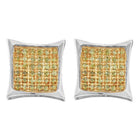 10kt White Gold Men's Square Diamond Earrings with Yellow Color Enhancement - Captivating Brilliance - Splendid Jewellery