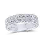 10kt White Gold Men's Triple Row Pave Diamond Band Ring - 2 - 5/8 Cttw - Splendid Jewellery