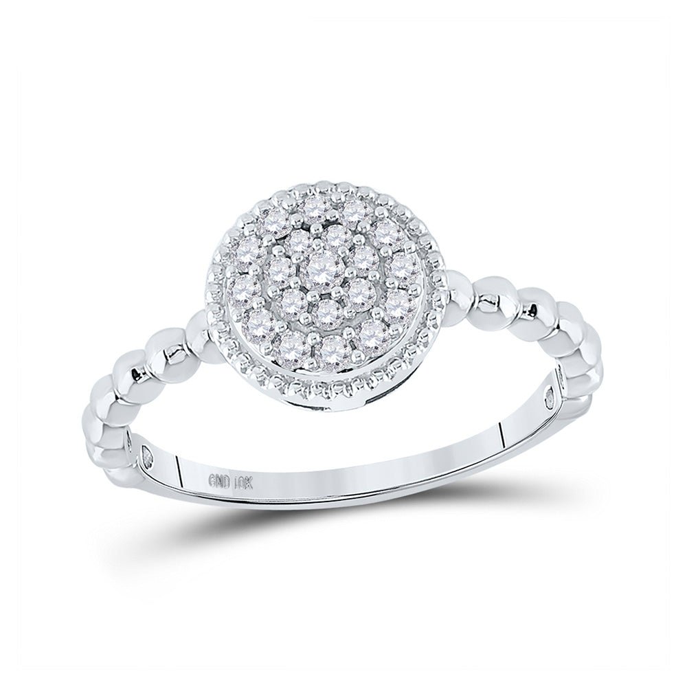 10kt White Gold Mesmerizing Diamond Cluster Ring - Splendid Jewellery