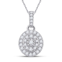 Load image into Gallery viewer, 10kt White Gold Oval Diamond Cluster Pendant - A Mesmerizing Elegance - Splendid Jewellery