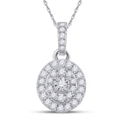 10kt White Gold Oval Diamond Cluster Pendant - A Mesmerizing Elegance - Splendid Jewellery