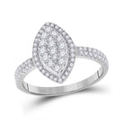 10kt White Gold Oval Diamond Cluster Ring - A Mesmerizing Masterpiece - Splendid Jewellery