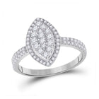 10kt White Gold Oval Diamond Cluster Ring - A Mesmerizing Masterpiece - Splendid Jewellery