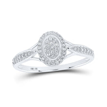 Load image into Gallery viewer, 10kt White Gold Oval Diamond Cluster Ring - Exquisite Elegance and Dazzling Brilliance - Splendid Jewellery