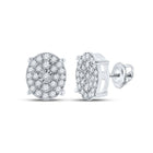 10kt White Gold Oval Diamond Earrings: Captivating Elegance in White Gold - Splendid Jewellery