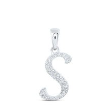 Load image into Gallery viewer, 10kt White Gold Personalized Diamond Initial Pendant - Radiant and Meaningful Jewelry - Splendid Jewellery