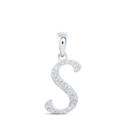10kt White Gold Personalized Diamond Initial Pendant - Radiant and Meaningful Jewelry - Splendid Jewellery