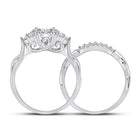 10kt White Gold Radiant Brilliance Wedding Ring Band Set - Splendid Jewellery