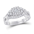 10kt White Gold Radiant Brilliance Wedding Ring Band Set - Splendid Jewellery