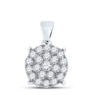 10kt White Gold Radiant Diamond Cluster Pendant 3/4 Cttw | Splendid Jewellery - Splendid Jewellery