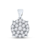 10kt White Gold Radiant Diamond Cluster Pendant 3/4 Cttw | Splendid Jewellery - Splendid Jewellery
