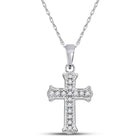 10kt White Gold Radiant Diamond Cross Pendant  Side View from Splendid Jewellery