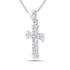 10kt White Gold Radiant Diamond Cross Pendant  Top View from Splendid Jewellery