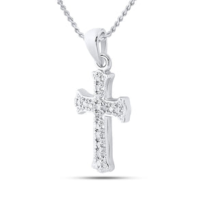 10kt White Gold Radiant Diamond Cross Pendant - Splendid Jewellery