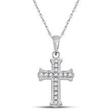 Load image into Gallery viewer, 10kt White Gold Radiant Diamond Cross Pendant - Splendid Jewellery