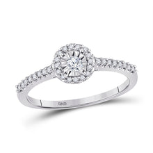 Load image into Gallery viewer, 10kt White Gold Radiant Diamond Promise Ring Top view from the 10Kt White Gold Womens Round Diamond Solitaire Promise Ring 1 4 Cttwpin200304 collection by Splendid Jewellery