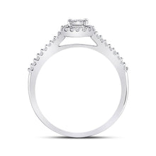 Load image into Gallery viewer, 10kt White Gold Radiant Diamond Promise Ring Side 2 view from the 10Kt White Gold Womens Round Diamond Solitaire Promise Ring 1 4 Cttwpin200304 collection by Splendid Jewellery