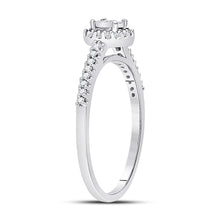 Load image into Gallery viewer, 10kt White Gold Radiant Diamond Promise Ring Side view from the 10Kt White Gold Womens Round Diamond Solitaire Promise Ring 1 4 Cttwpin200304 collection by Splendid Jewellery