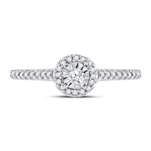 Load image into Gallery viewer, 10kt White Gold Radiant Diamond Promise Ring Front view from the 10Kt White Gold Womens Round Diamond Solitaire Promise Ring 1 4 Cttwpin200304 collection by Splendid Jewellery